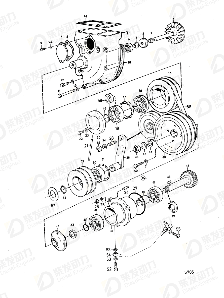 VOLVO V-belt pulley 822551 Drawing
